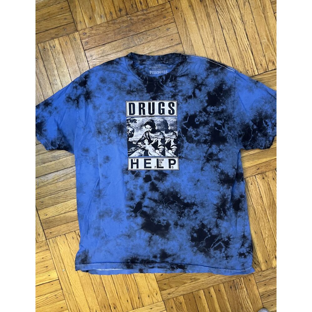 Limited Edition Flaming Lips x Pleasures "Drugs Help" Tie-Dye Graphic Tee